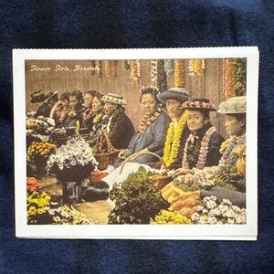 Vintage Flower Girls Art Postcard print